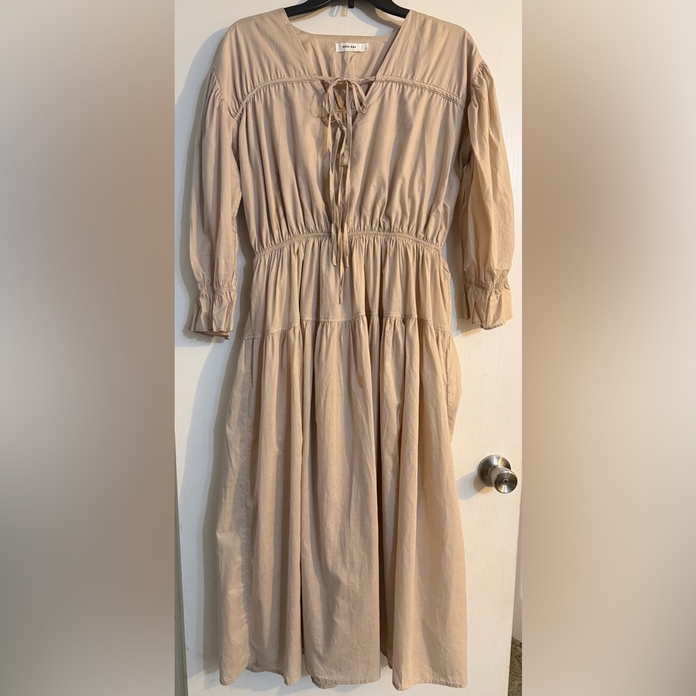 Mod Ref Light Tan Tie-Back Top Size S